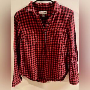 Old Navy Red and Black Checkered Shirt